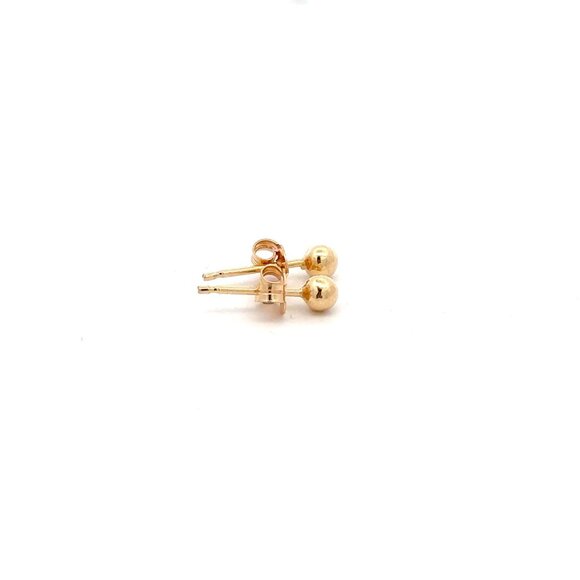 18K Gold Earrings Stud Balls Polished 0.91 grams Small - Picture 5 of 9